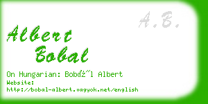 albert bobal business card